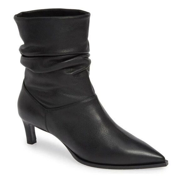$650 Aquatalia Maddy Weatherproof POINTY Heel Slouch Boot LEATHER Black 6 (MG21) - Picture 1 of 7